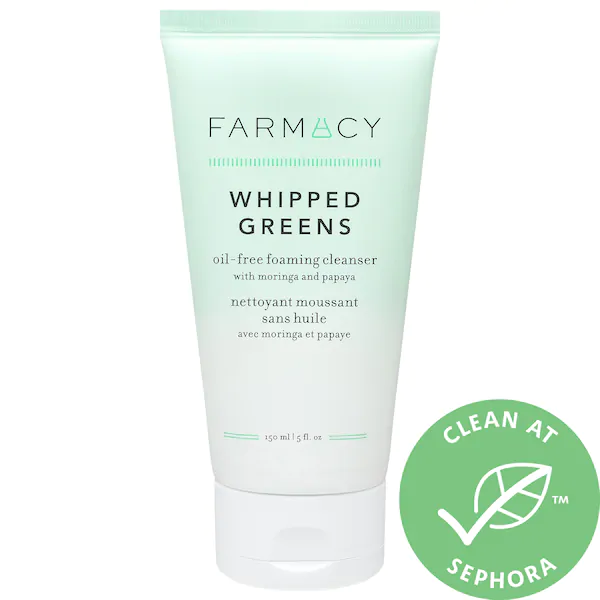 Farmacy Whipped Greens: oil-free foaming cleanser with moringa and papaya